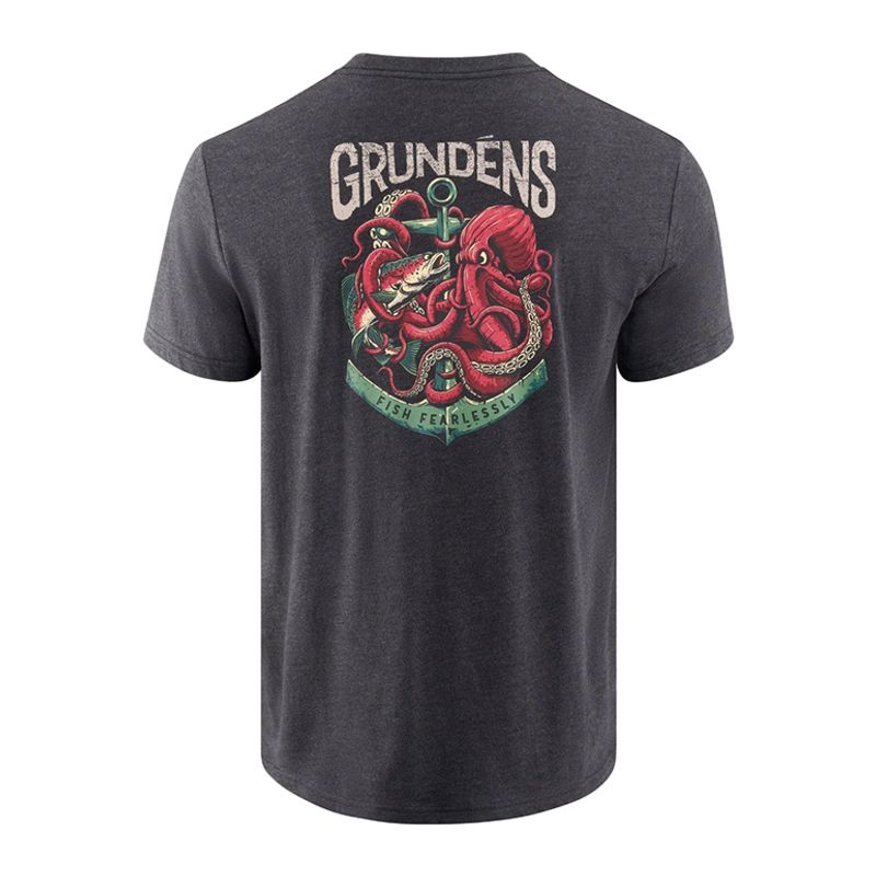 Grundens Octo-Trout SS T-Shirt Heather Charcoal
