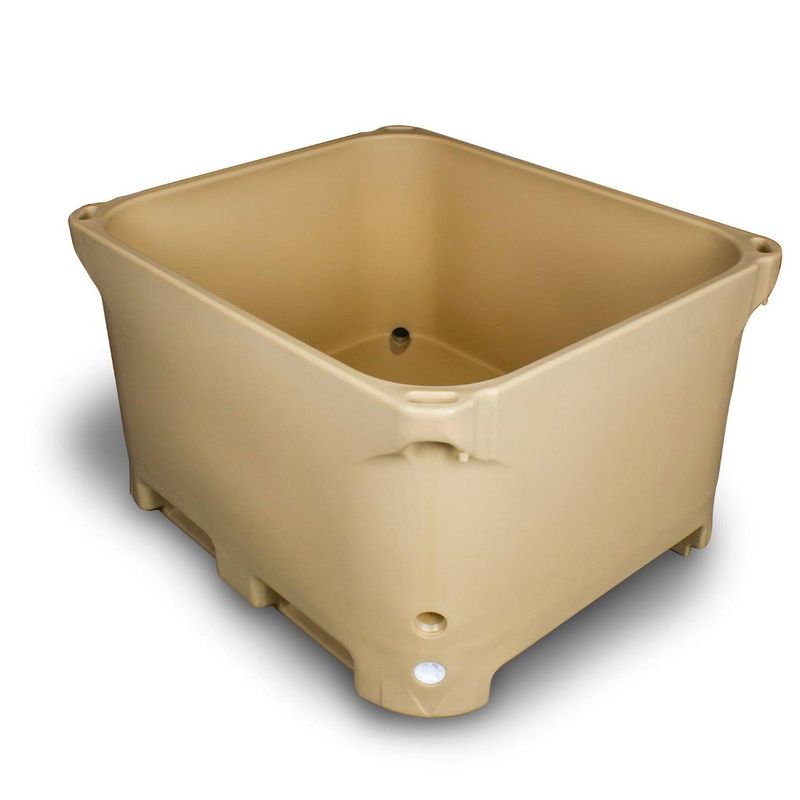 Plastkar 660 liter Arctic utan lock, beige, L1235×B1045